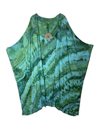 Image 2 of 2X PLUS Long Woven Kimono in Verdant Watercolor Ice Dye