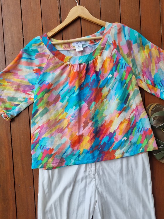 Image of TUNIC TOP in RAINBOW STROKES Size Small & Medium available