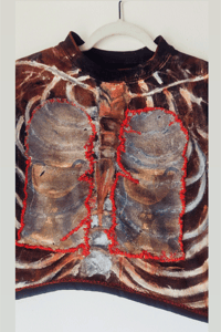 Image 4 of Hand-painted rib cage sweater (chalice of Saint John the Baptist)