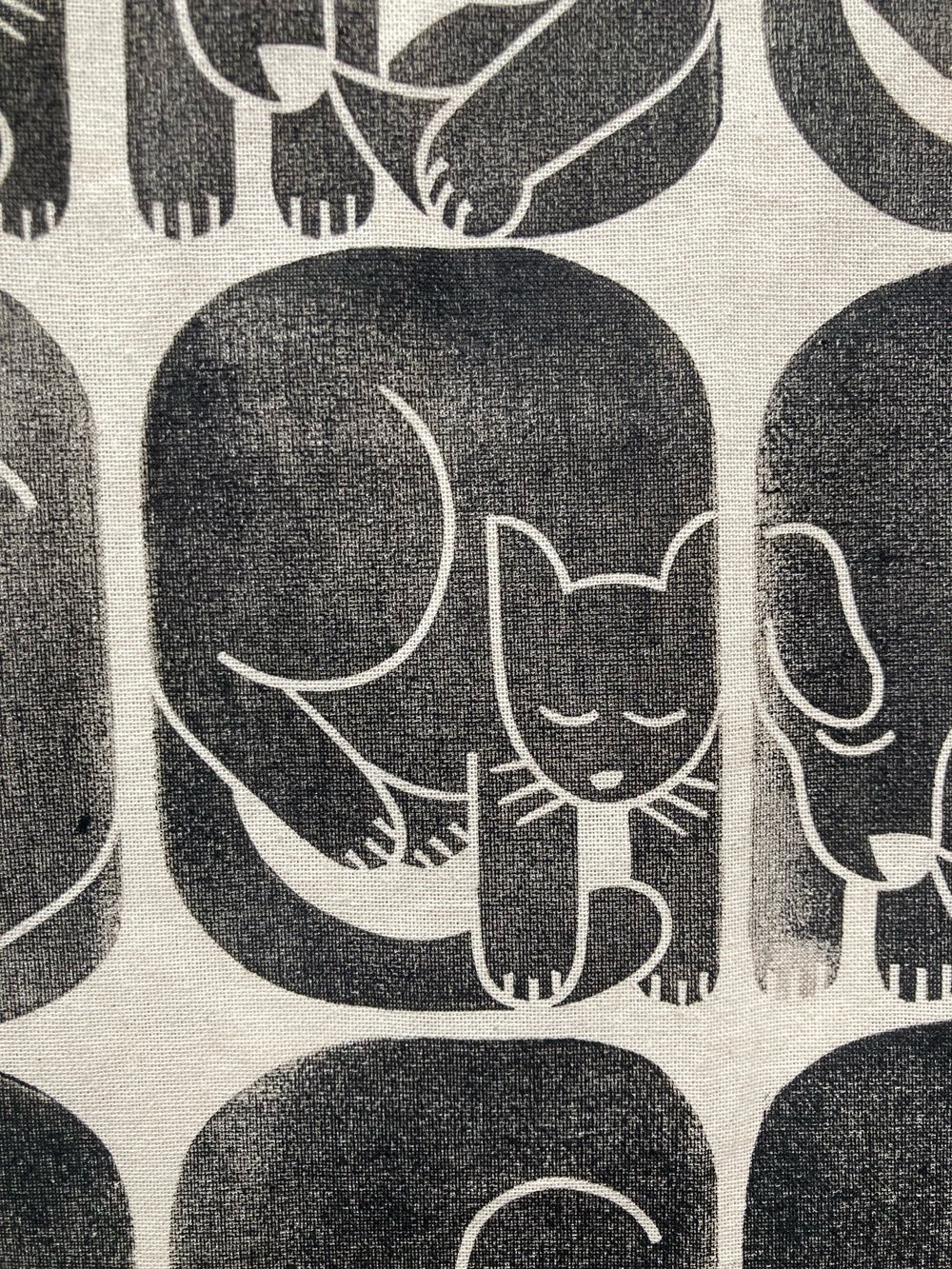 Blockprint Totebag - 'Cats And Dogs'