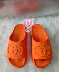 Orange GG Platform Sandals