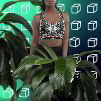 Image 1 of  “Somewhere In The Lost World “ MyArt Recycled Longline Sports Bra