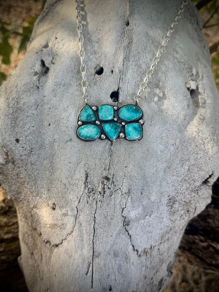Image of White Water Turquoise Bar Necklace