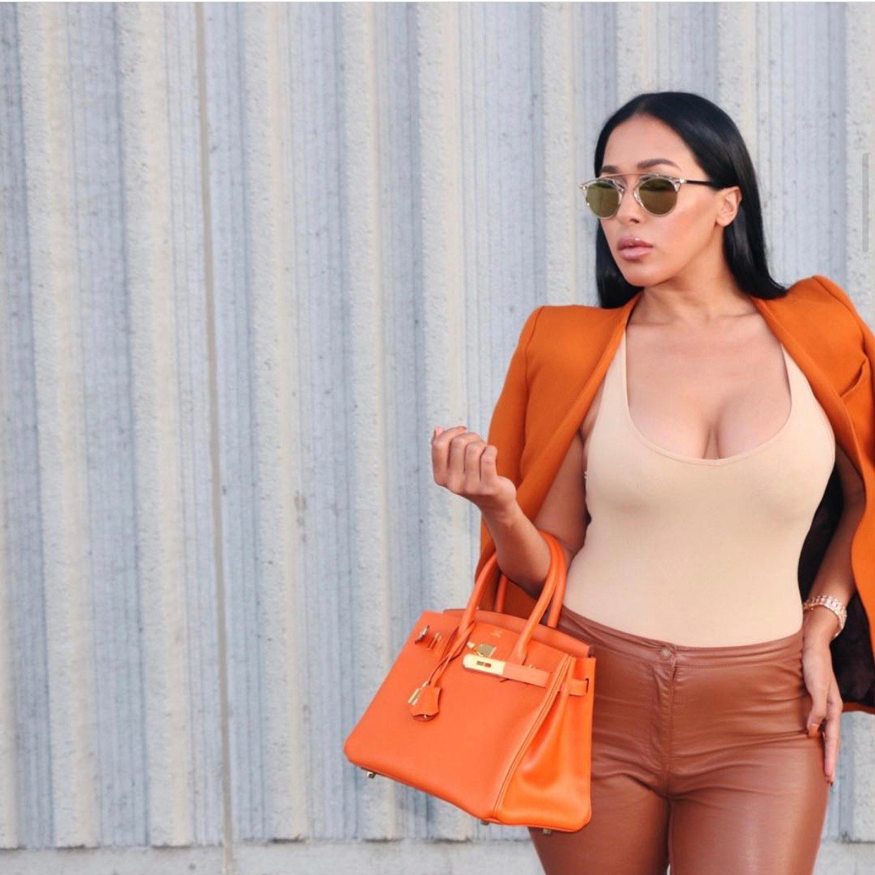 Image of ZARA AMBER TONE STRUCTURED BLAZER (XS)