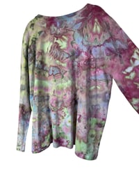 Image 9 of 3XL Ladies Long-Sleeve Stretch Tee in Spring Watercolor Ice Dye
