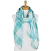 Gingham Scarf Turquoise Green Large Print 