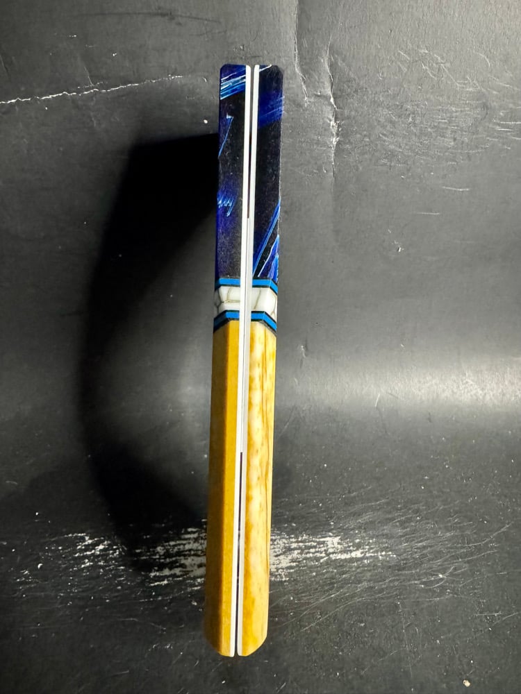 Image of Raffir Fiber Stripes & Giraffe Bone Segmented Knife Scales