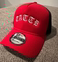 Image 1 of 25% off!!! RED NEW ERA TATTD CAP!!! ❤️
