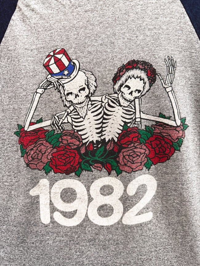 Grateful Dead 1982 Tour Ringer Shirt - Size SM