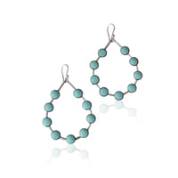 Image 2 of dotted line dangles - enamel and silver earrings