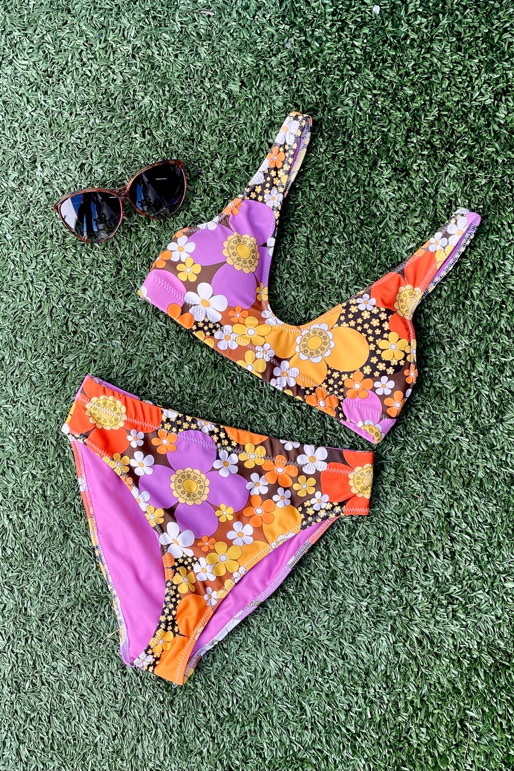 Sunny Days Bikini In Get Back Multi Pink