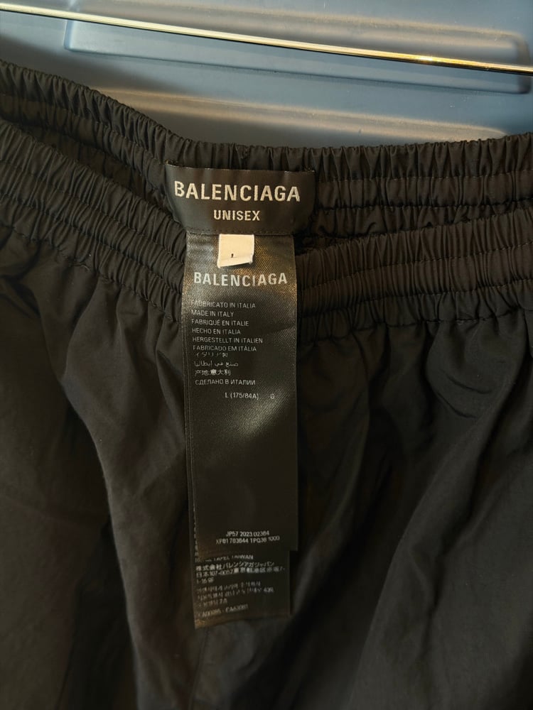 Image of Balenciaga Sprayed Logo Nylon Sweats