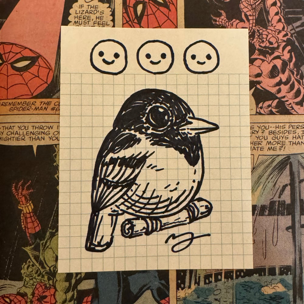 Image of Fat Bird Sharpie Sketch #126