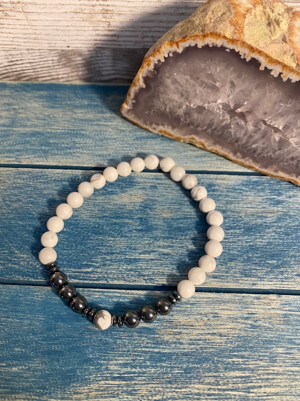 Image of Howlite & Hematite Mens FABIANNI Bracelet