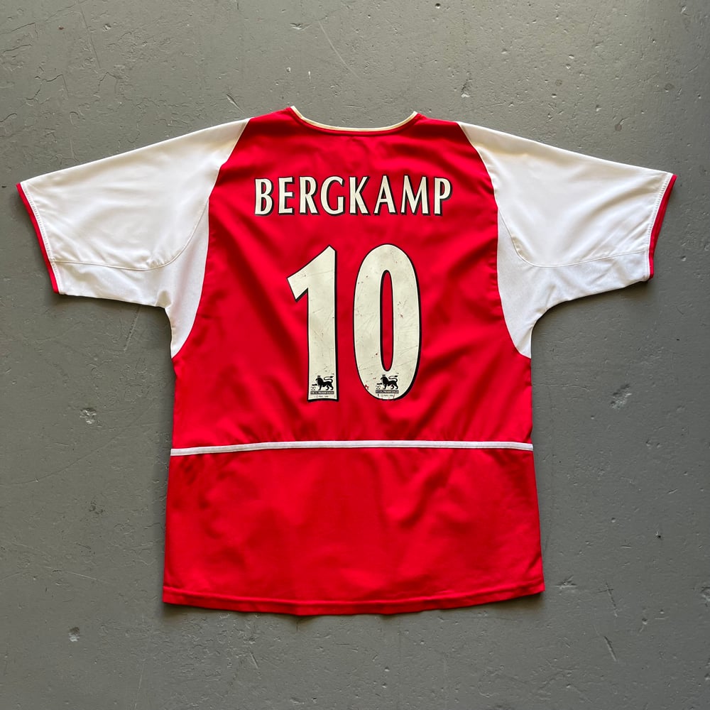 Image of 02/04 Arsenal home shirt size large Bergkamp 10