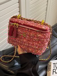 Image 2 of Tweed Crossbody Bag with Chain Strap