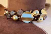 Image 4 of Brown Patchwork Cowboy Hat Gold Circle Band 