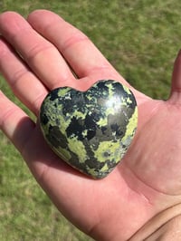 Image 10 of Serpentine & Pyrite Heart Carving | #3013