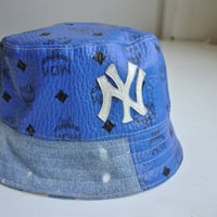 Image 2 of Reworked Bucket Blue MCM x Denim Small