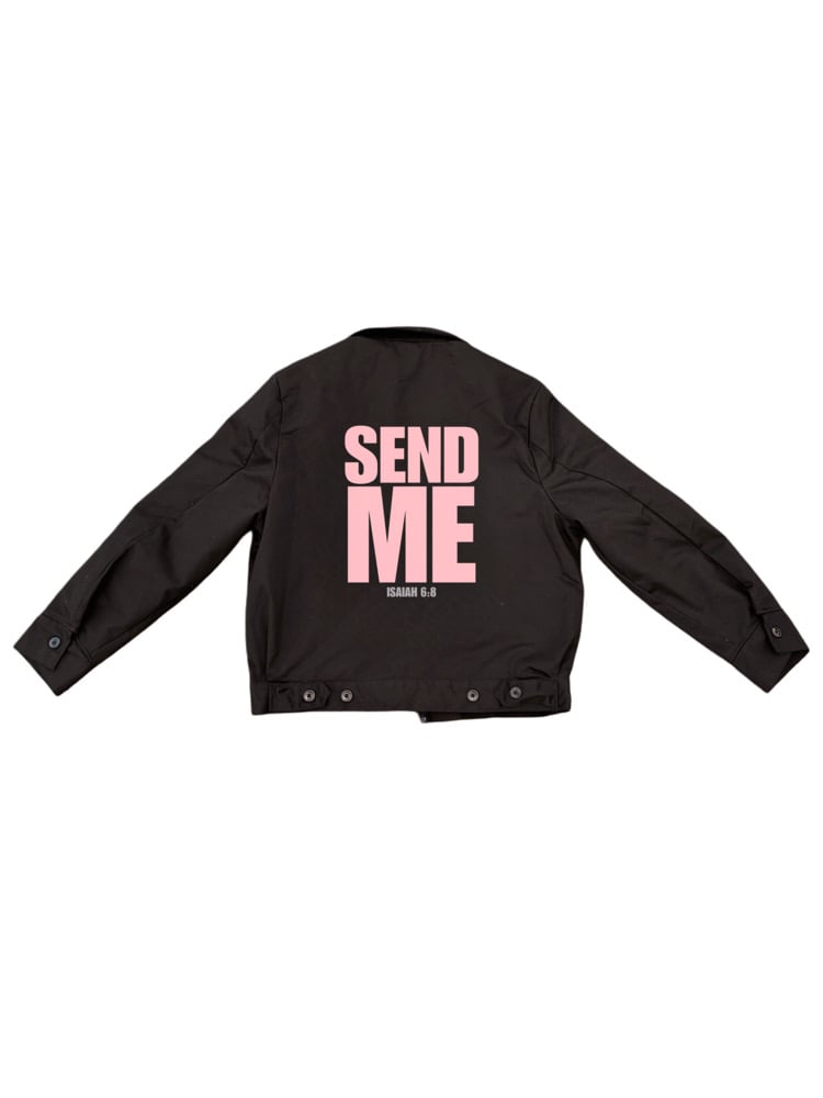 Image of Send me jacket(black/pink)