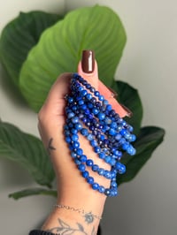 Image 1 of HIGH GRADE FACETED LAPIS LAZULI BEADED BRACELETS 4-6MM