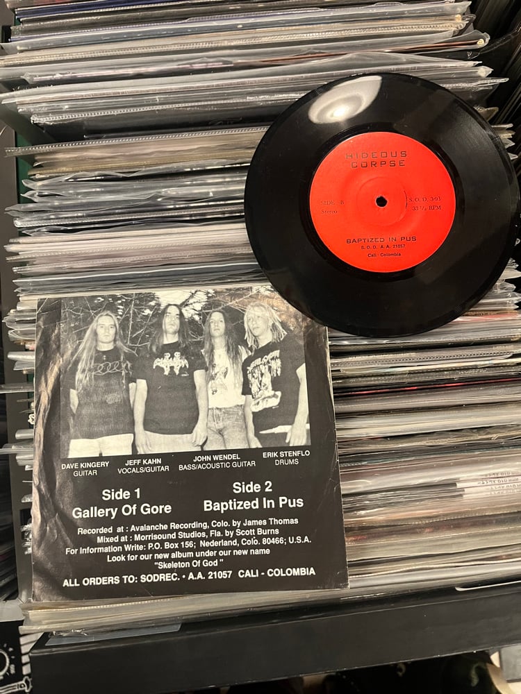 Image of Hideous Corpse «Gallery of Gore/Baptised in Puss» ORIGINAL 7’’