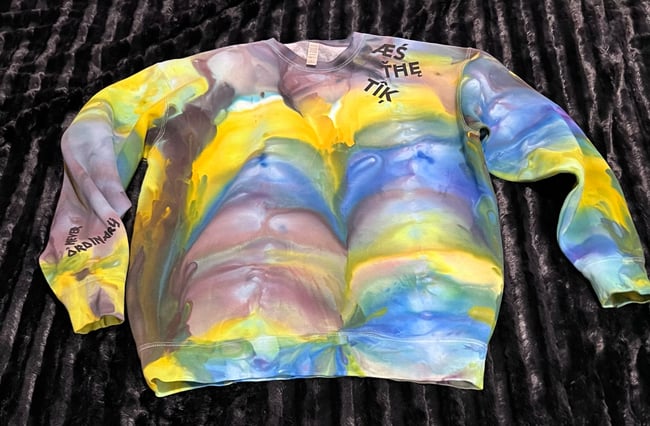 ICED DYED GRAVITY HEAVYWEIGHT SWEATSHIRT (Sapphire/Chartruese/Timberwolfe) 