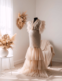 Image 1 of Ondina maternity dress for photo session | size M | beige