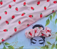 Image 4 of Cute strawberry print 3 in 1 headband & scrunchie