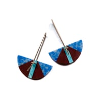 Image 2 of Lapis, Argillite & Turquoise Earrings