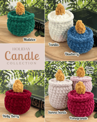 Image 2 of Flameless Candle Candle Crochet Plush | Cozy Teacandle Bookish Plushie