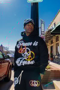 Image 3 of PEACEISFREE Retro Grunge Hoodie V2