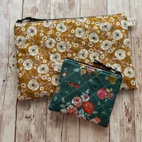 Image 1 of "Golden Hour” Mini OR Medium Quilted Zipper Bag