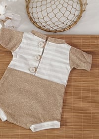 Image 2 of Newborn boy bodysuit for photoshoot | Noah | neutral beige and brown