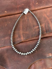 Image 2 of 16” - Graduated 4mm to 8mm Sterling Silver Pearls 