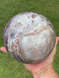 Image 15 of Large Amethyst With Mexican Lace Agate Sphere Statement Piece #449