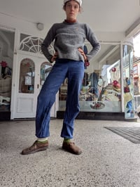 Image 2 of February trousers blue cotton linen