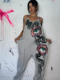 Image 3 of “WAVY EYES” CUSTOM HAND PAINTED BAGGY JUMPER MEDIUM