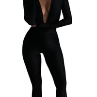 Image 5 of Elegant Deep V Neck Jumpsuit holiday wear