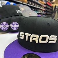 Image 1 of New Era 59Fifty ‘STROS Black True-Purple GLOW 