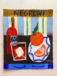 Negroni on blue brown