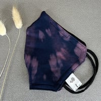 Image 1 of Purple bleach dyed custom 3 layer reversible face mask