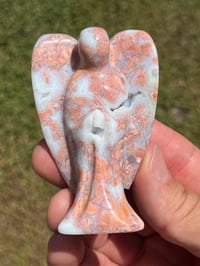 Image 1 of Pink Petal Agate Angel Carving #2467