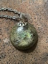 Olive Green Metallic Resin Pendant