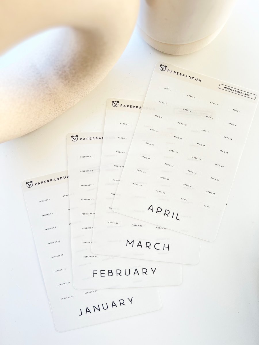 Monthly Dates | paperpanduh