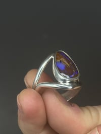 Image 5 of wood replacement boulder opal ring | size 12.5
