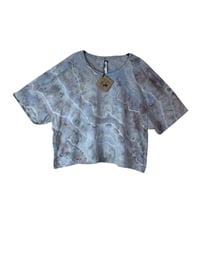 Image 2 of 3XL Crop Tee in Muted Sandstone Geode Ice Dye