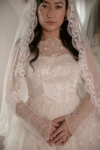 Image 3 of 1950s Tiered Embroidered Lace 