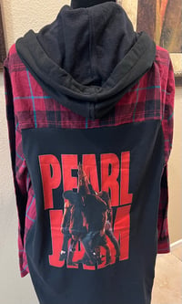 Vintage Black/Red/Blue Hoodie Flannel Shirt Pearl Jam