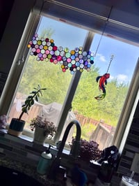 Image 2 of Specialty Art Glass Honeycomb Suncatcher Featuring Fremont, Lamberts, Wissmach & Bullseye Glass